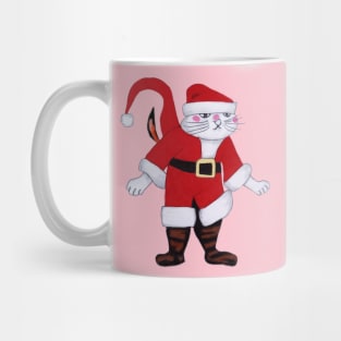 Retro Vintage Pink Santa Claus Cat Mug